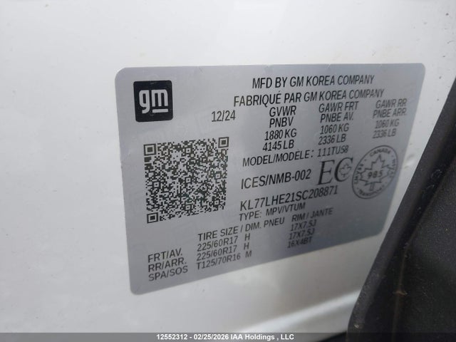 KL77LHE21SC208871 Chevrolet TRAX 1LT