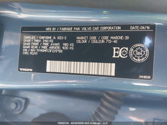 YV140MFC3F2317109 Volvo S60 Premier+