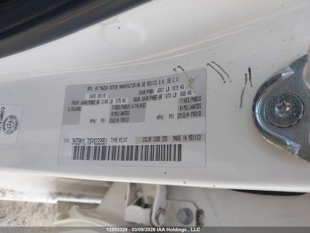 3MZBM1L70FM222651 Mazda Mazda3 Gs