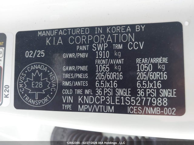 KNDCP3LE1S5277988 KIA Niro
