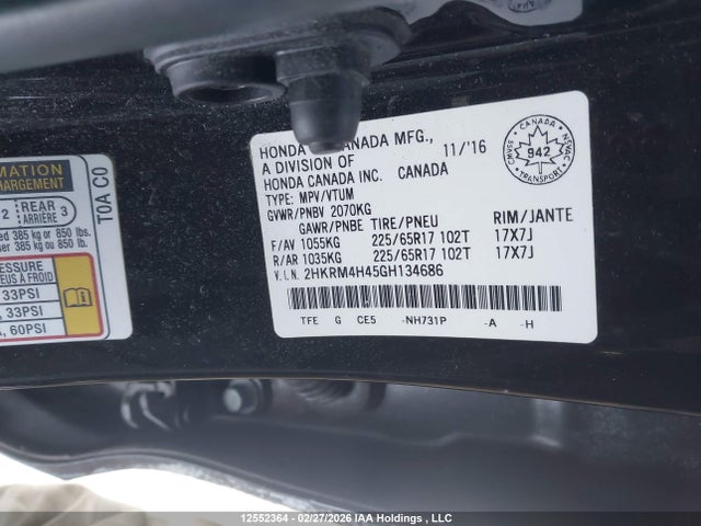 2HKRM4H45GH134686 Honda CR-V