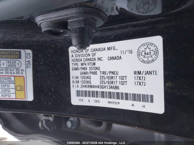 2HKRM4H45GH134686 Honda CR-V