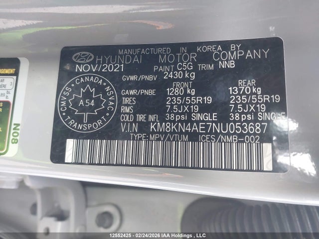 Aukcja sprzedaży 2022 Hyundai Ioniq 5 Preferred Long Range, vin: KM8KN4AE7NU053687, numer aukcji: 12552425