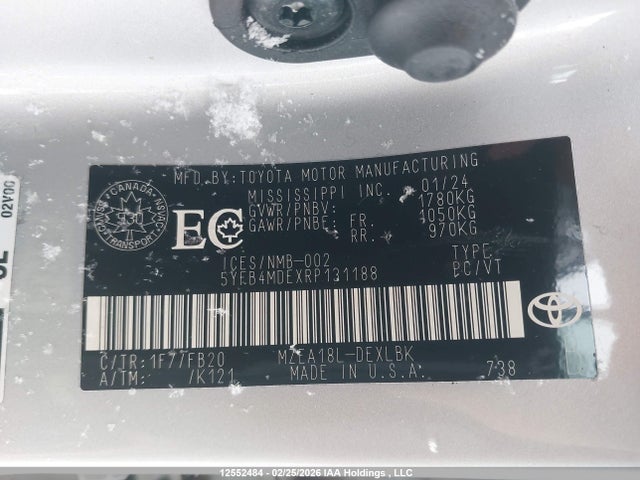 12552484 :رقم المزاد ، 5YFB4MDEXRP131188 vin ، 2024 Toyota Corolla مزاد بيع
