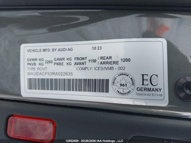 WAUEACF53RA022635 Audi A5 45 Technik