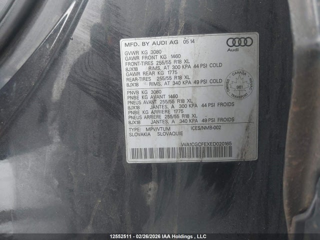 Aukcja sprzedaży 2014 Audi Q7 3.0t Progressiv, vin: WA1CGCFEXED020165, numer aukcji: 12552511