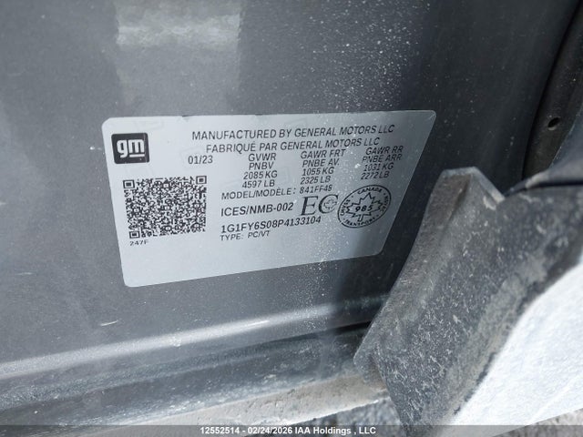 1G1FY6S08P4133104 Chevrolet Bolt Euv Lt