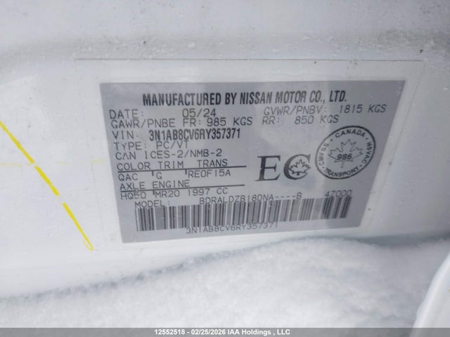 Nissan SENTRA SV 2024 3N1AB8CV6RY357371 Image 9
