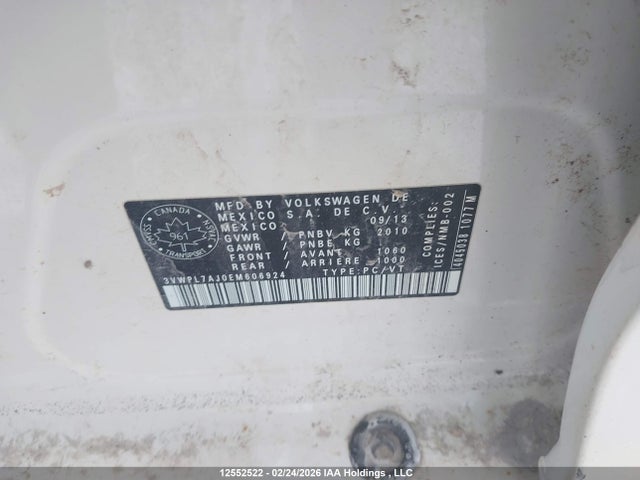 Aukcja sprzedaży 2014 Volkswagen Jetta Tdi, vin: 3VWPL7AJ0EM606924, numer aukcji: 12552522