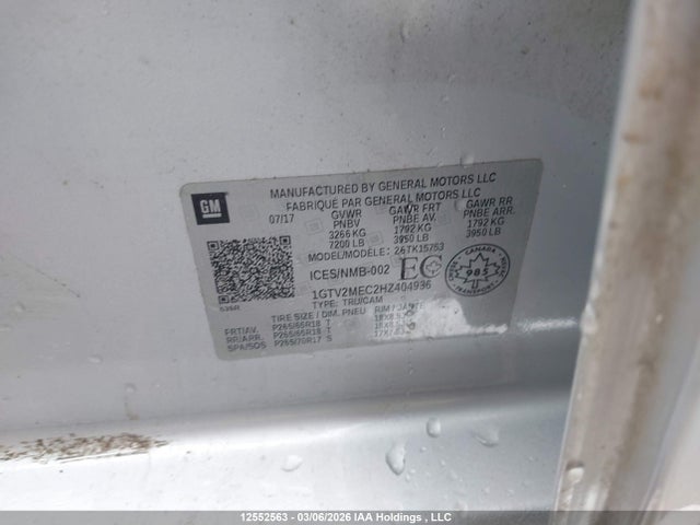 1GTV2MEC2HZ404936 GMC Sierra K1500 Sle