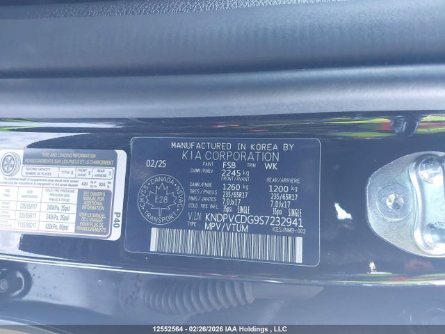 12552564 :رقم المزاد ، KNDPVCDG9S7232941 vin ، 2025 Kia Sportage Ex مزاد بيع