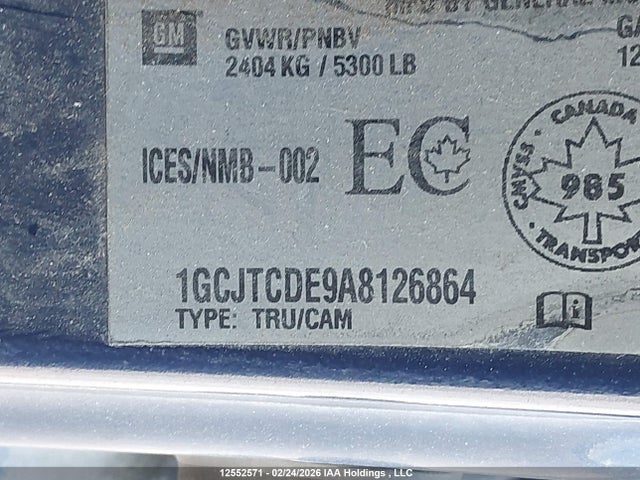 12552571 :رقم المزاد ، 1GCJTCDE9A8126864 vin ، 2010 Chevrolet Colorado Lt مزاد بيع