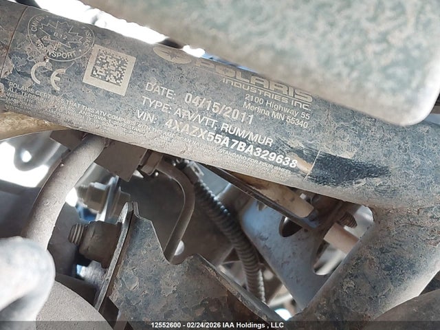 12552600 :رقم المزاد ، 4XAZX55A7BA329638 vin ، 2011 Polaris Sportsman 550 Xp-eps مزاد بيع