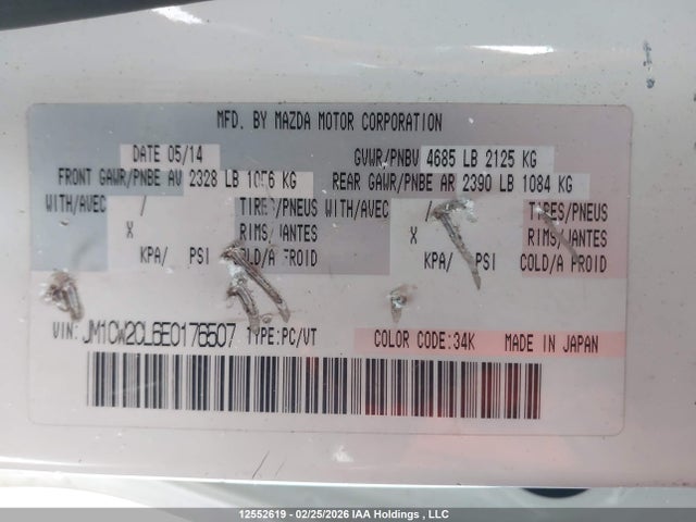 Mazda 5 Touring 2014 JM1CW2CL6E0176507 Image 9