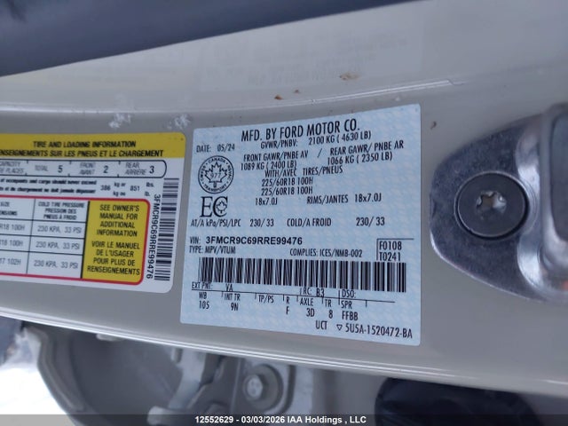 3FMCR9C69RRE99476 Ford Bronco Sport Outer Banks