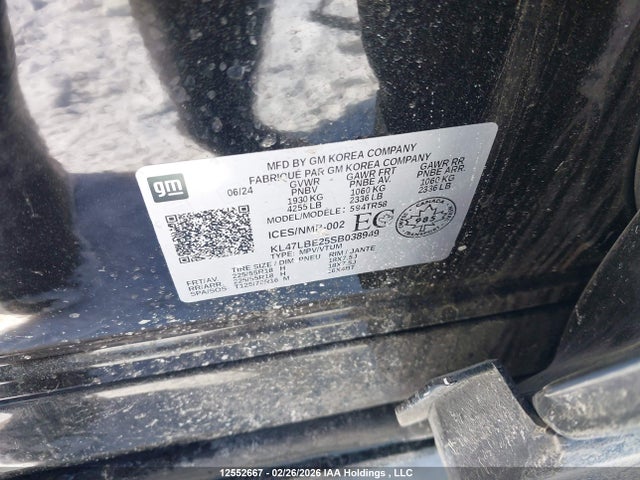 Aukcja sprzedaży 2025 Buick Envista Sport Touring Fwd, vin: KL47LBE25SB038949, numer aukcji: 12552667