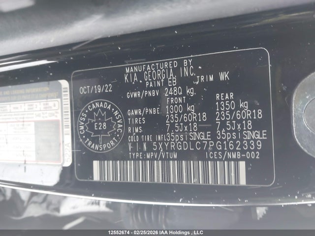 Aukcja sprzedaży 2023 Kia Sorento Lx, vin: 5XYRGDLC7PG162339, numer aukcji: 12552674