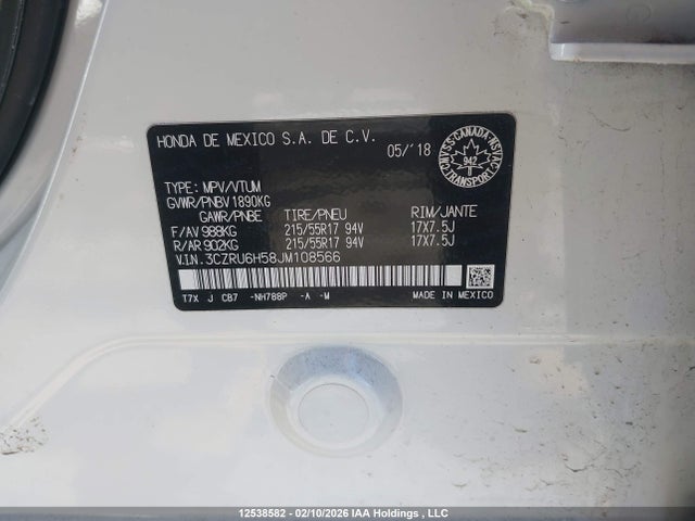 3CZRU6H58JM108566 Honda HR-V EX