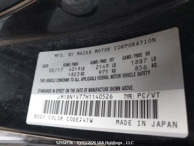 JM1BN1V77H1140526 Mazda Mazda3 Gs