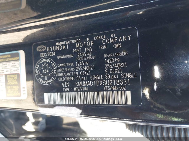 KMUMADTBXSU218331 Genesis Gv70 Select/advanced/sport Prestige
