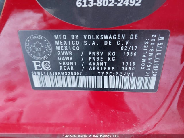 3VWL17AJ9HM326007 Volkswagen Jetta 1.8 Tsi Highline