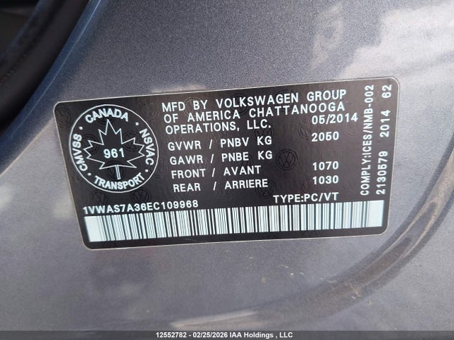 1VWAS7A36EC109968 Volkswagen Passat 1.8 Tsi Trendline