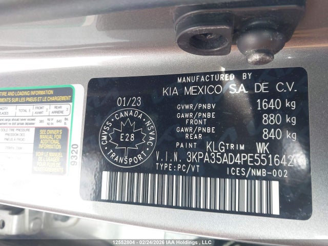 3KPA35AD4PE551642 KIA Rio Ex Premium