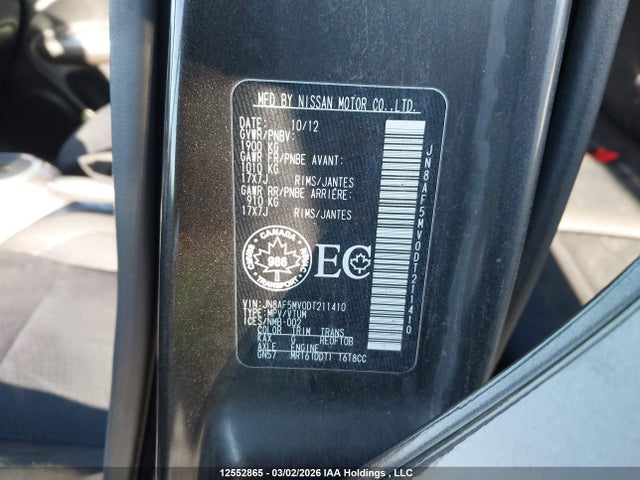 Продаж на аукціоні авто 2013 Nissan Juke Nismo/sl/sv, vin: JN8AF5MV0DT211410, номер лоту: 12552865