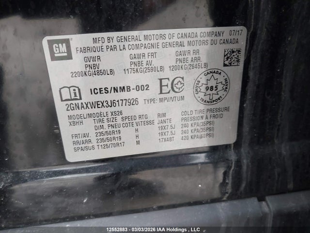 2GNAXWEX3J6177926 Chevrolet Equinox
