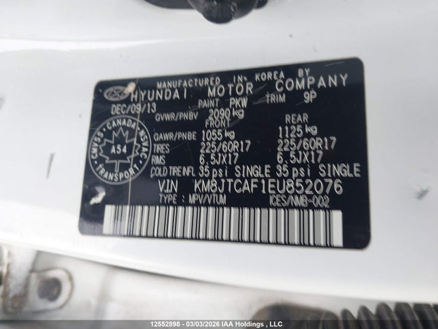 KM8JTCAF1EU852076 Hyundai Tucson Gl