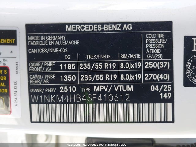 W1NKM4HB4SF410612 Mercedes-Benz Glc 300 4matic