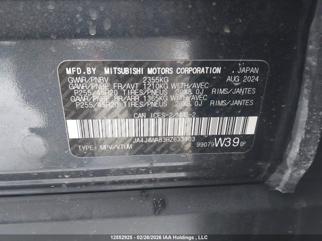 JA4J4WA83RZ633403 Mitsubishi Outlander