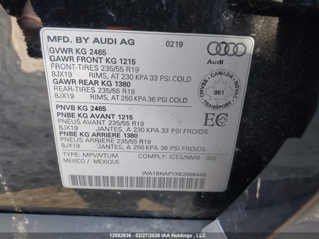 WA1BNAFYXK2068448 Audi Q5 45 Progressiv