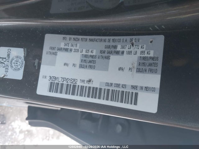3MZBM1L70FM216252 Mazda Mazda3 Gs