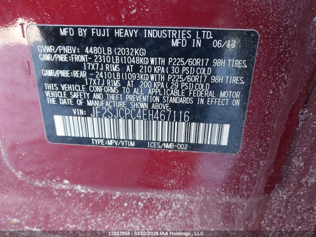 Subaru Forester 2.5i Touring 2014 JF2SJCPC4EH467116 Image 9