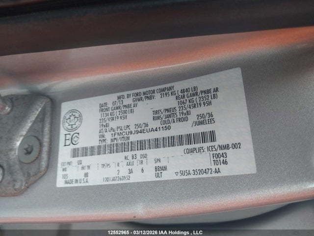 1FMCU9J94EUA41150 Ford Escape Titanium