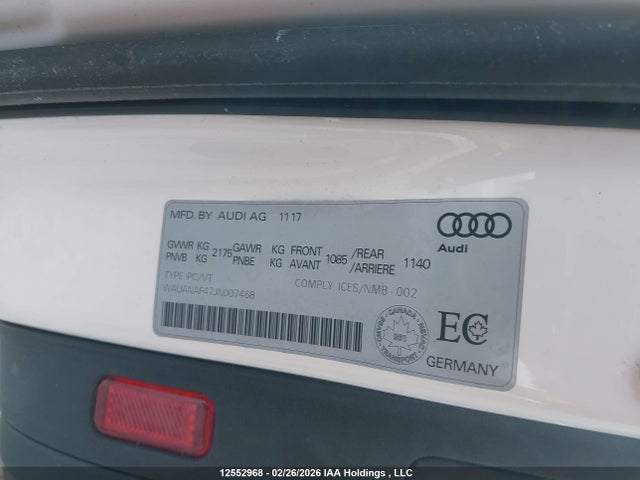 WAUANAF47JN007468 Audi A4 Komfort