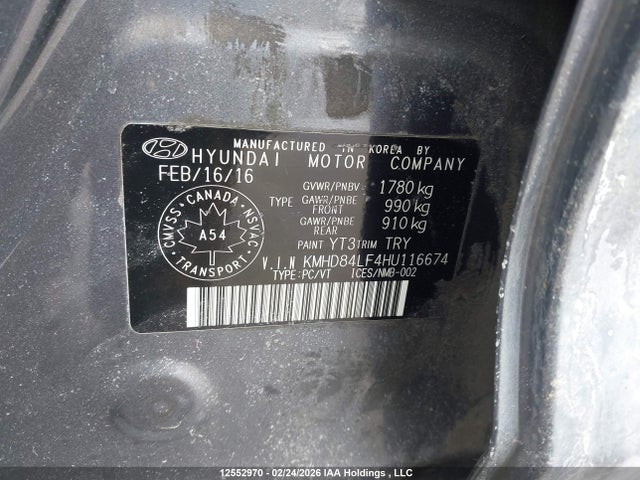 KMHD84LF4HU116674 Hyundai Elantra Se/value/limited