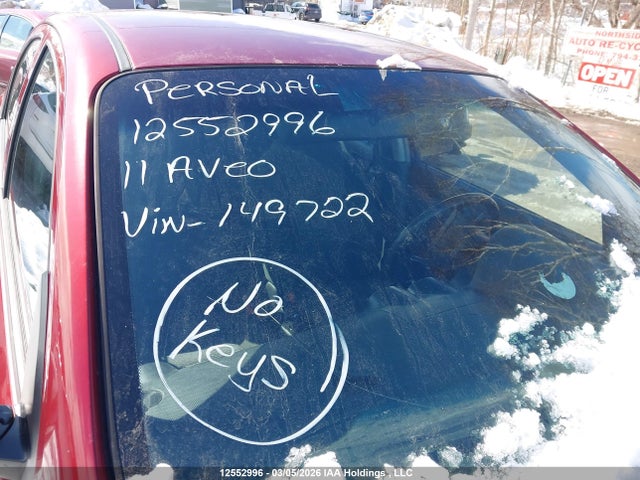 Aukcja sprzedaży 2011 Chevrolet Aveo Ls, vin: 3G1TB5DGXBL149722, numer aukcji: 12552996