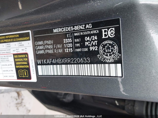 W1KAF4HBXRR220633 Mercedes-Benz C 300 4matic