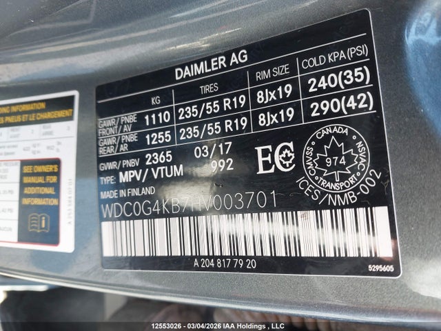 WDC0G4KB7HV003701 Mercedes-Benz Glc 300 4matic