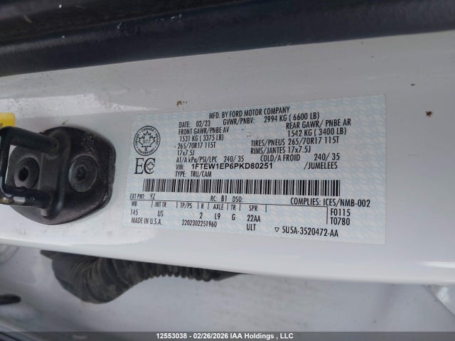 1FTEW1EP6PKD80251 Ford F150 Supercrew