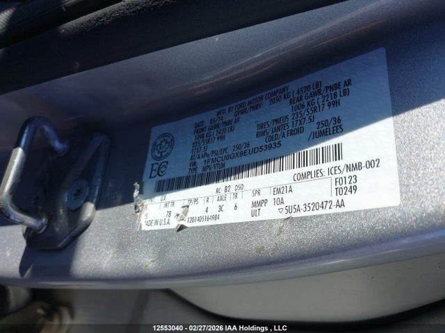 1FMCU0GX9EUD53935 Ford ESCAPE SE