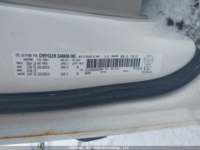 Продаж на аукціоні авто 2012 Ram Cargo, vin: 2C4JDGAG0CR325044, номер лоту: 12553049