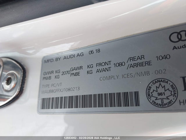 WAUB8GFFXJ1080213 Audi A3