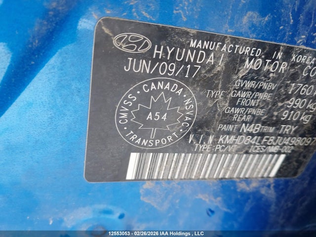 KMHD84LF8JU498097 Hyundai Elantra Sel/value/limited