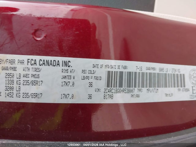Chrysler Pacifica Touring-l 2017 2C4RC1BG6HR538007 Image 17