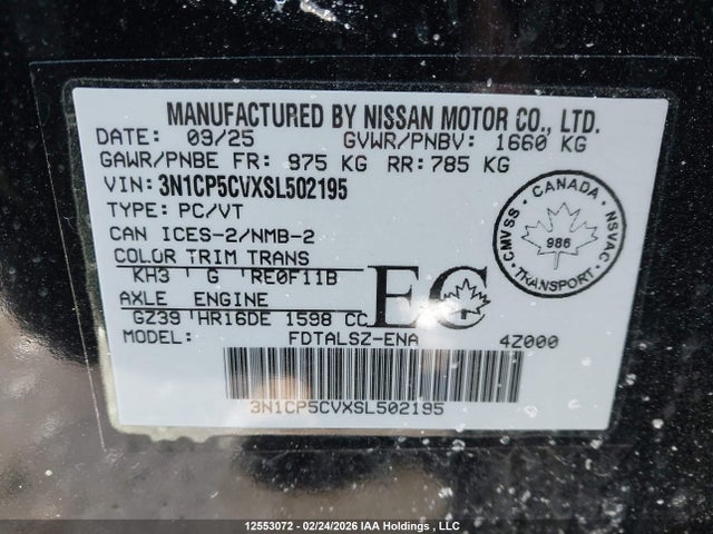 3N1CP5CVXSL502195 Nissan Kicks