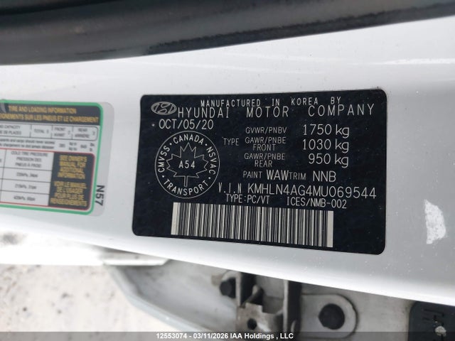 KMHLN4AG4MU069544 Hyundai Elantra Ultimate Ivt With Tech Package