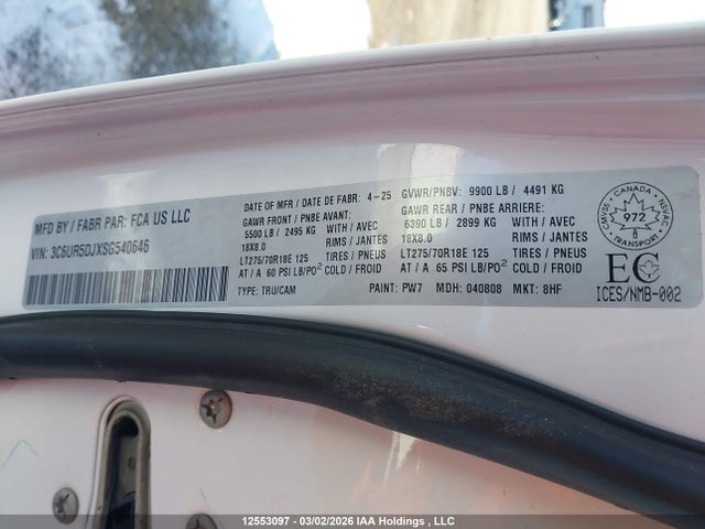 3C6UR5DJXSG540646 RAM 2500 Big Horn